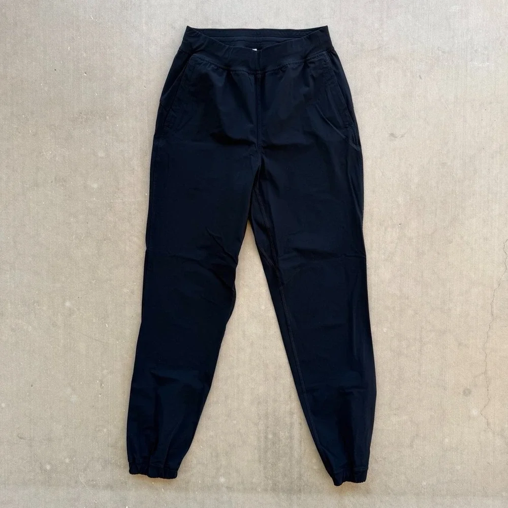 Lululemon Jogger Pants Womens 4 Black Stretch Woven Travel Athletic Ankle